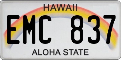 HI license plate EMC837