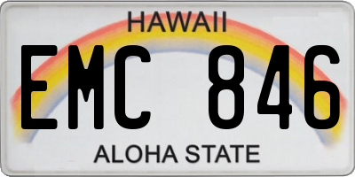 HI license plate EMC846