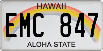 HI license plate EMC847