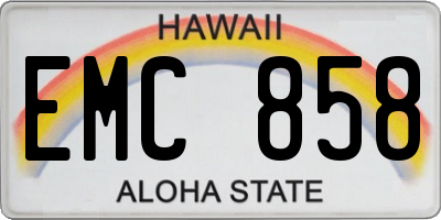 HI license plate EMC858