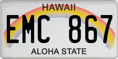 HI license plate EMC867