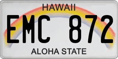 HI license plate EMC872