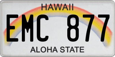 HI license plate EMC877