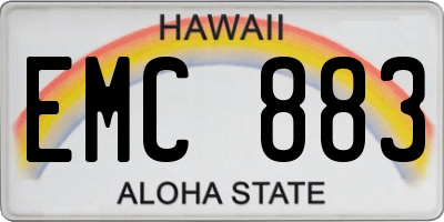 HI license plate EMC883