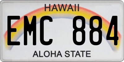 HI license plate EMC884