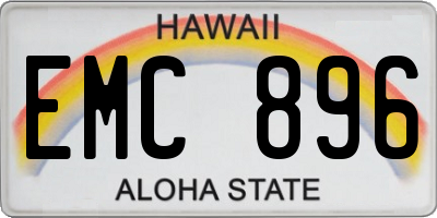 HI license plate EMC896