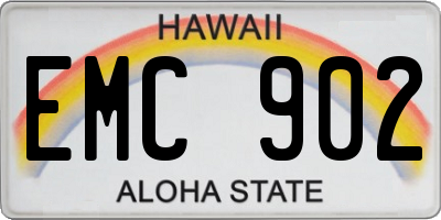 HI license plate EMC902