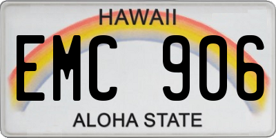 HI license plate EMC906