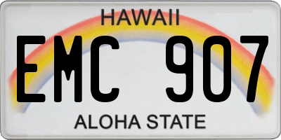 HI license plate EMC907