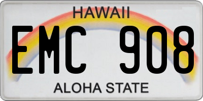 HI license plate EMC908