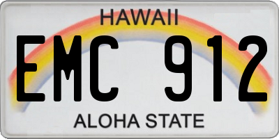 HI license plate EMC912