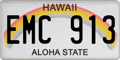 HI license plate EMC913