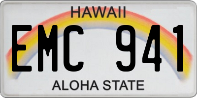 HI license plate EMC941