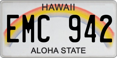 HI license plate EMC942