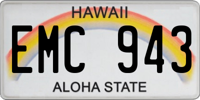 HI license plate EMC943
