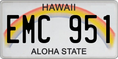 HI license plate EMC951