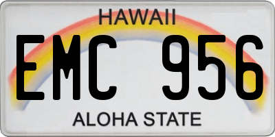 HI license plate EMC956