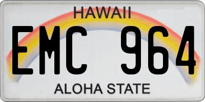 HI license plate EMC964