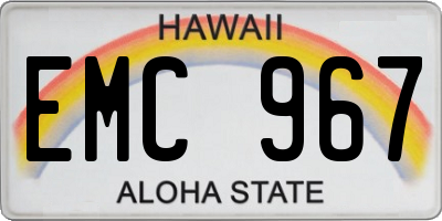 HI license plate EMC967