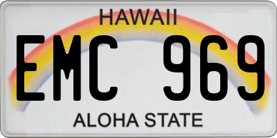HI license plate EMC969
