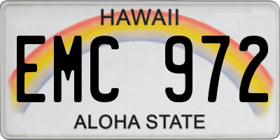 HI license plate EMC972