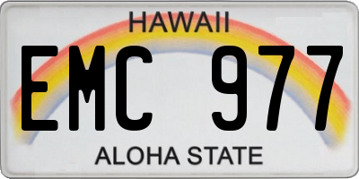 HI license plate EMC977
