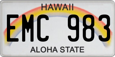 HI license plate EMC983