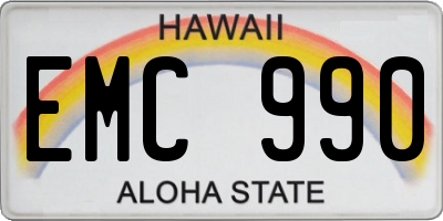 HI license plate EMC990