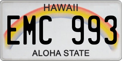 HI license plate EMC993