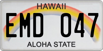 HI license plate EMD047