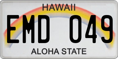 HI license plate EMD049