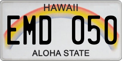 HI license plate EMD050