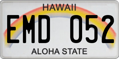 HI license plate EMD052