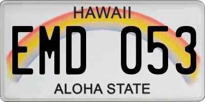 HI license plate EMD053