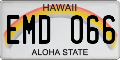 HI license plate EMD066