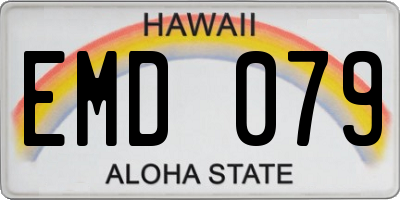 HI license plate EMD079