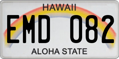 HI license plate EMD082