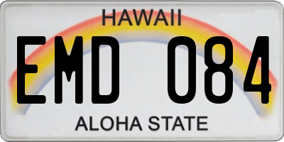 HI license plate EMD084