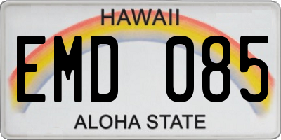 HI license plate EMD085