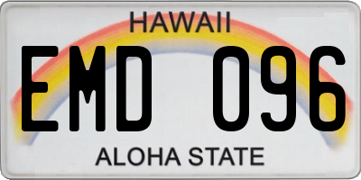 HI license plate EMD096
