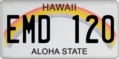 HI license plate EMD120