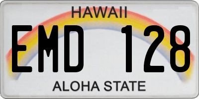 HI license plate EMD128