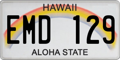 HI license plate EMD129