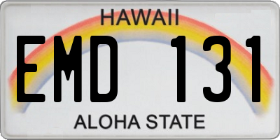 HI license plate EMD131