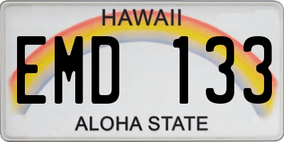 HI license plate EMD133