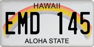 HI license plate EMD145