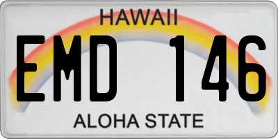 HI license plate EMD146