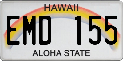 HI license plate EMD155