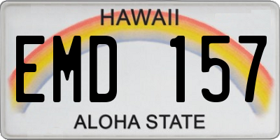 HI license plate EMD157