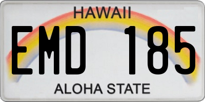 HI license plate EMD185